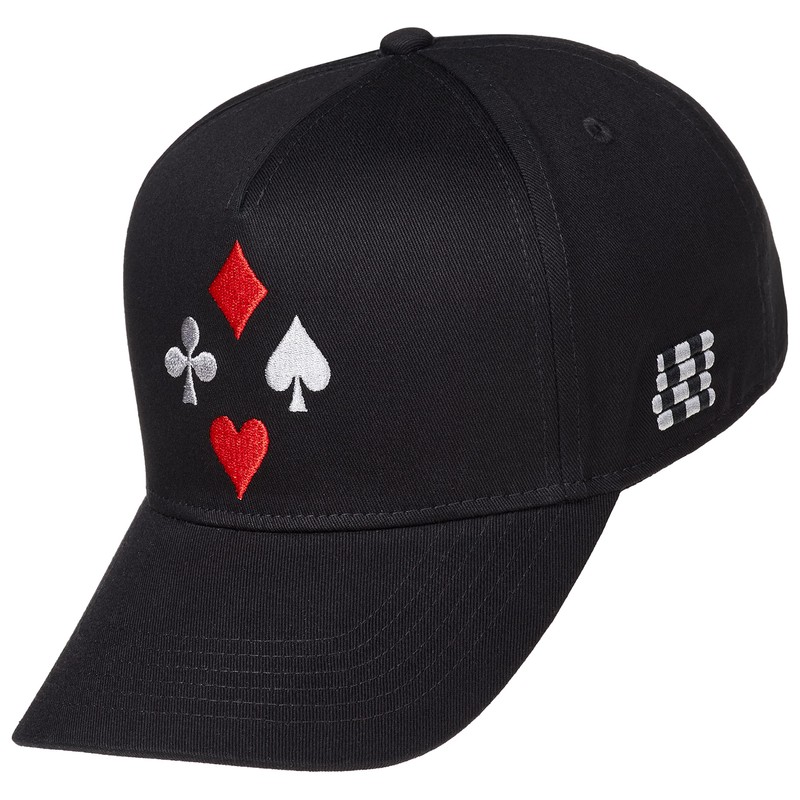 Cadency® Baseball Cap Poker Black Unisex Adjustable Size, black