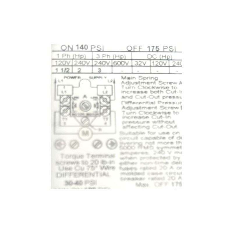 Vanair 263850, Pressure Adjustable Switch for Viking