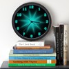 CafePress Blue Neon Star Unique Decorative 10" Wall Clock