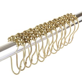 LIHAO 12 x Shower Rings, Shower Curtain Rings, Stainless Steel Hanging Rings with Sliding System