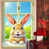 BlissYard Easter Banner Bunny Curtain Window Cover Cute Bunny Banner