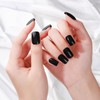 HYWWPFLAY Semi Cured Gel Nail Strips (Black), 16 PCS Gel