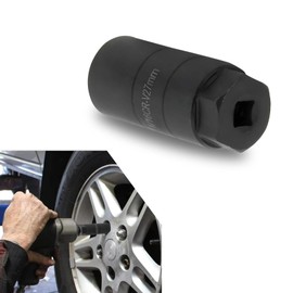 Jewkot 1 PC Automotive Oil Pressure Sensor Switch Sleeve, 3/8" Driver 45# Steel Hexagonal Design Anti-Slip Oil Pressure Sending Socket, Hub Anti-Theft Key Accessory, for Most Car Models (Black)