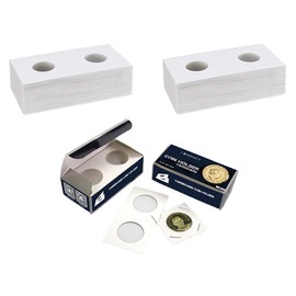 VIDAYA Coin Holders for Collectors, Quarter Coin Collection Supplies Cardboard Coin Case 2x2 Coin Flips, PVC Free-No Acid-Coin Safe (100PCS, Quarter Sizes)