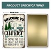 12 x 8 Inch Funny Camping Rules Sign Rustic Metal
