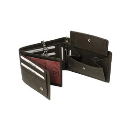 Chain Wallet Landscape Format, dark brown, Vintage
