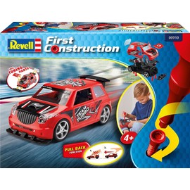 Revell 00910 First Construction Rally Car with Pullback Motor Car Model Vehicle, Red