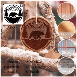 35 Pack Bear Stencils for Painting on Wood, Pine Tree Stencils Bear Claw Wildlife Animal Stencil Template for DIY Craft Wall Fabric Rock Chalkboard Sign School Art Scrapbook Projects (Bear)