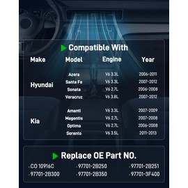 Dacall A/C Compressor with Clutch Fit for Hyundai Azera 2006-2011, Santa Fe 2007-2012, Sonata 2006-2008, Veracruz 2007-2012, Amanti 2007-2009, Magentis 2007-2008, Optima 2006-2008, Sorento 2011-2013