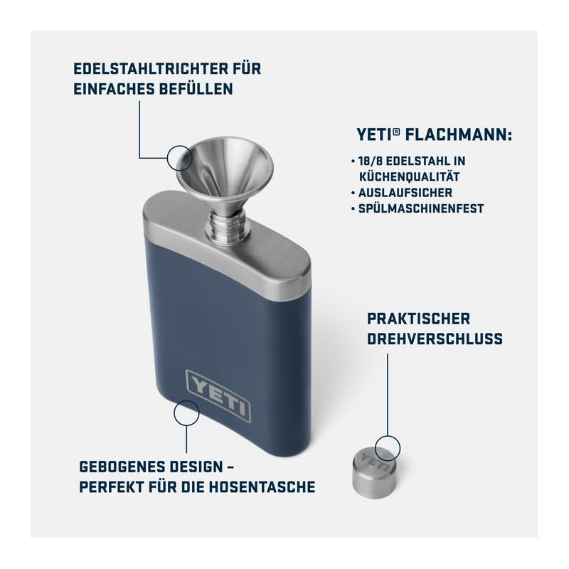 YETI Rambler Flask, Navy, 7 oz (207 ml)