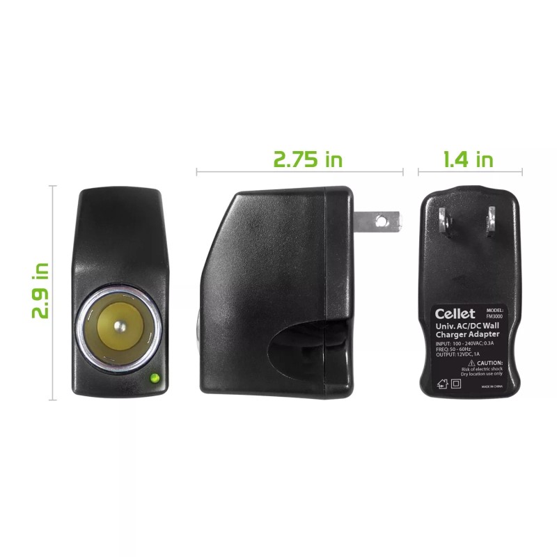 Cellet Power Converter, 120V AC to 12 V DC (3000mA)