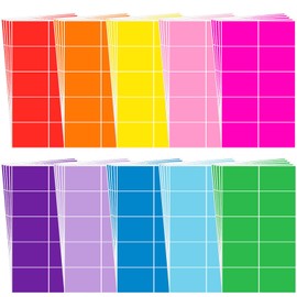 Dunzoom 500 Pieces Colored Labels Stickers 3 x 2 Inch Rectangular Moving Labels Large Color Coding Labels in 10 Assorted Colored Name Tags Self Adhesive Color Stickers