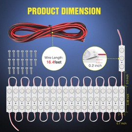 Nilight 60Leds Van Interior Light Kits 12V White Led Ceiling Lighting Kit for Truck Van RV Boats Caravans Trailers Lorries Transit 20 Modules (TL-39)