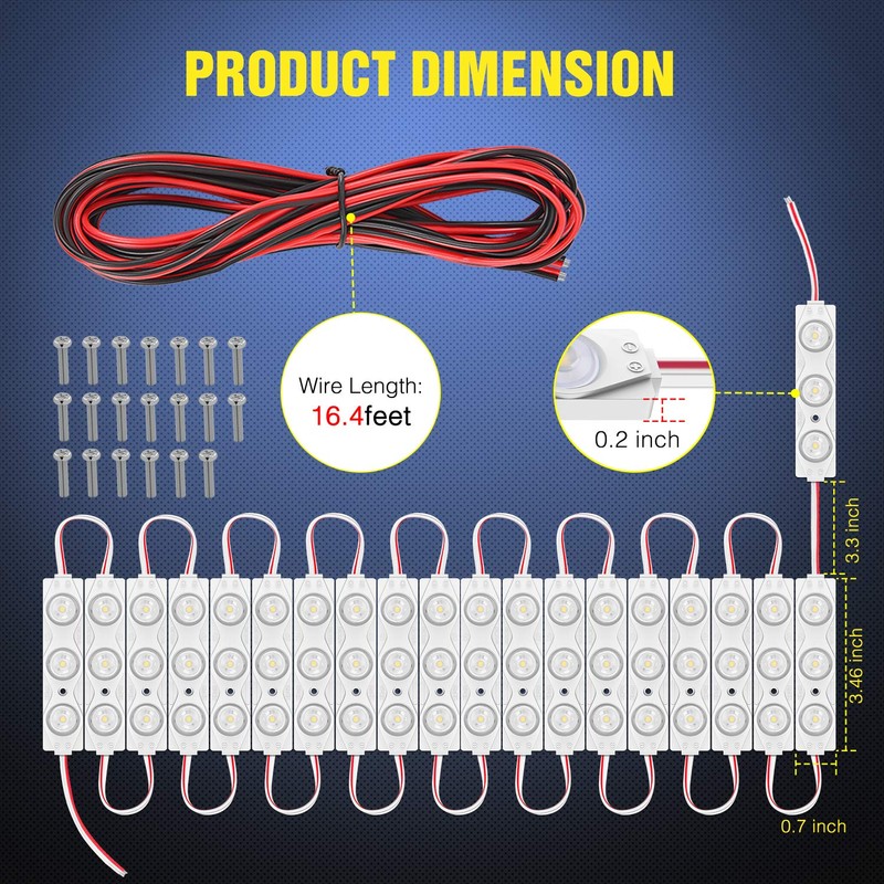 Nilight 60Leds Van Interior Light Kits 12V White Led Ceiling