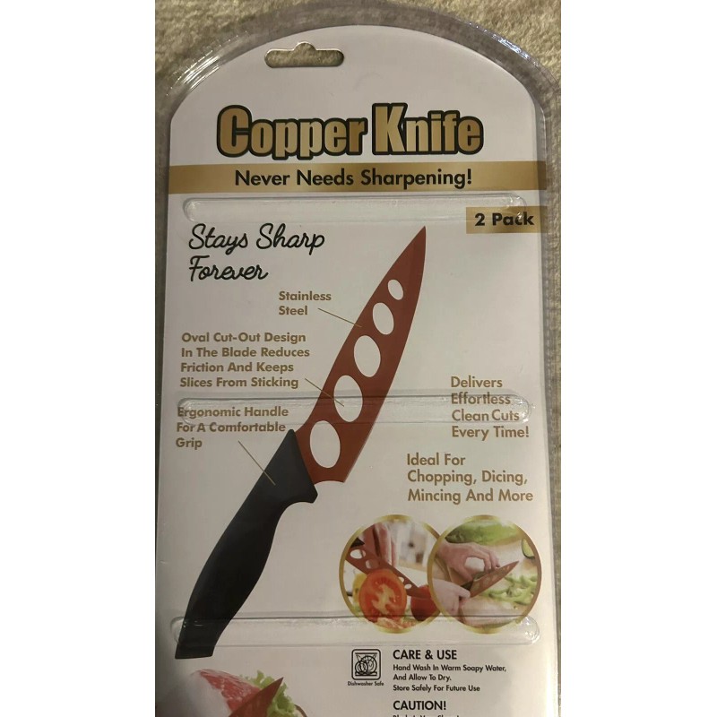 Tekno Set of 4 Copper Knifes-Stays Sharp Forever-stainl