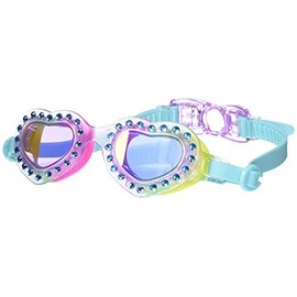 Bling2o - Heart Throb Girls Childs Swimming Goggles UV Protective Anti Fog Age 3+ (I Love You Too Blue)
