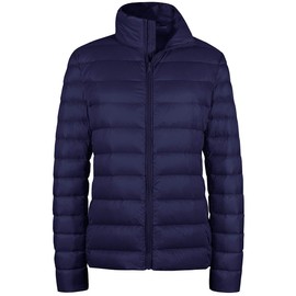wantdo Women's Down Light Weight Spring Jackets Packable Puffer Jacket (Navy, Small)