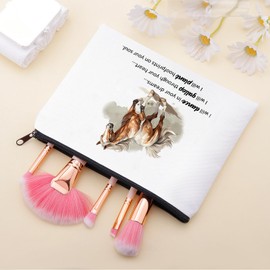 Angel's Draw Home Sport Makeup Bag Cute Small Animal Cosmetic Bags for Women, Travel Toiletry Bag Large Capacity Zipper Makeup Pouch, Purse Organizer Pouches (07-Horse 1)