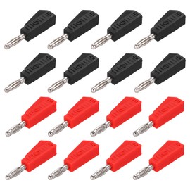 sourcing map 16 Pcs 4mm Banana Plugs, 20A 4mm Plug 4mm Jack Speaker Wire Cable Plugs Connectors, Banana Jack Connector for Speaker Wire Audio Cable, Black&Red