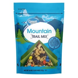 Mountain Trail Mix With Chocolate: Salted Peanuts, Raisins, Candies, Roasted Almonds, Cashews - Great Snack Snacking Food Treat, 26oz Jumbo Value Bag