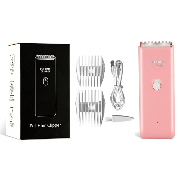 Tileon Dog Clippers,Quiet Washable USB Rechargeable Cordless Dog Grooming Kit,Electric Pets Hair Trimmers Shaver Shears for Dogs and Cats Pink