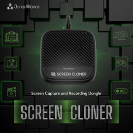 ClonerAlliance Screen-Cloner Dongle, 1080p@60fps Screen Recording with Hardware-Based encoding, capturing All Desktop Content and Audio. Compatible with Windows and Mac.
