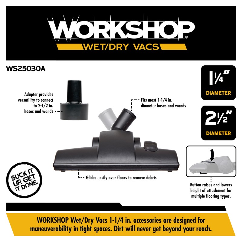 WORKSHOP Wet/Dry Vacs Shop Vacuum Accessories WS25030A Carpet and Hard