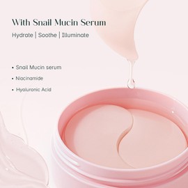 SeoulSkin Snail Mucin Under Eye Patches (32 Pcs) – Eye Patches for Dark Circles, Puffy Eyes, Hydrates & Repairs with Niacinamide & Hyaluronic Acid – Paraben-Free, Sulphate-Free, Cruelty-Free