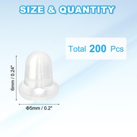 PATIKIL 200 Pcs Earring Backs, Silicone Locking Earring Backs Replacements Hypoallergenic Earring Stopper Secure Locking Charm for Studs, Clear 0.2"