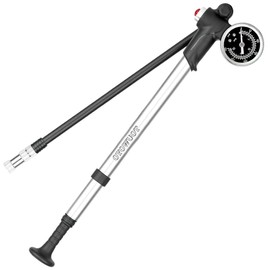 OYOWUOT High Pressure Shock Pump (300Psi), Portable Mountain Bike Pump with Gauge, Mini Air MTB Pump for Front Fork / Rear Suspension with Air Bleed Button, fits Presta & Schrader Valves (Silver)