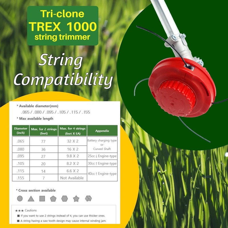 Tri-Clone TREX 1000 Fast Feed String Trimmer Head - Bump