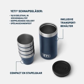 YETI Rambler Shot Glasses with Carrying Case, Navy