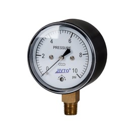 JIVTO 0-10 Psi Low Capsule Pressure Gauge,2-1/2" Dial,1/4" NPT Lower Mount,Zero Adjustment,for Air Gas Water Regulator Pressure Test