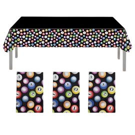 Bingo (3 Pack) Plastic Tablecloth Cover 42.5"x79" - Bingo Party, Bingo Theme Party Supplies, Bingo Cards Party, Bingo Table Cover, Bingo Tablecloth, Bingo Decorations, Casino Theme Party