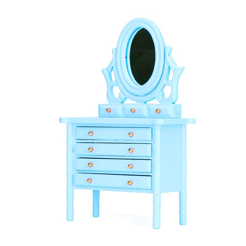 1:12 Scale Dollhouse Toilet Table High Simulation Wooden Miniature Dressing