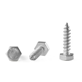 GOHODOMINO 1/4"×1" Hex Head Lag Screws Bolts 20Pcs, Stainless Steel 304 (18-8), Self Tapping Screws, Hexagon Head Wood Screws