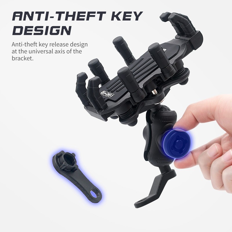 Motorcycle Phone Mount Holder with Vibration Dampener Anti-theft Motorcycle Cell