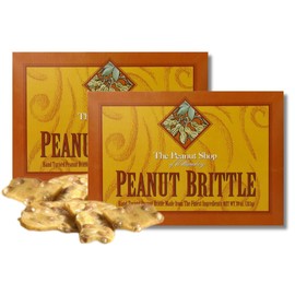 The Peanut Shop of Williamsburg Homestyle Peanut Brittle, Gift Pack of 2, 10 oz. Boxes By Lyza's Sweets & Treats