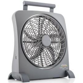 TREVA 10" Smart Power Rechargeable Fan with AC/DC Adapters