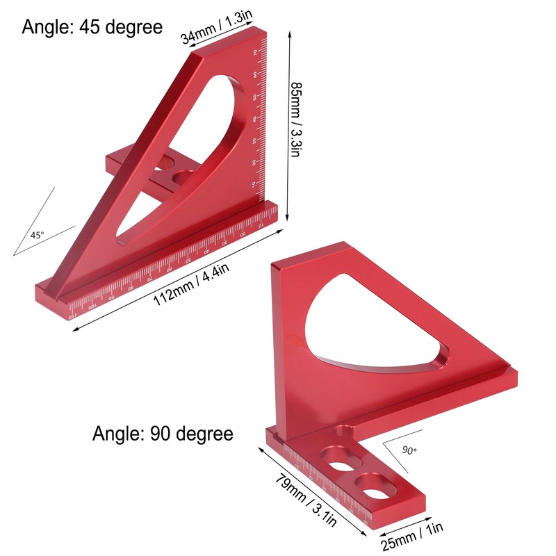 Angle Ruler 45 90 Degree Angle Aluminum Alloy Miter Protractor