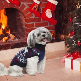 SCENEREAL Knitwear Dog Sweaters Winter Clothes - Christmas Dog Sweater Xmas Clothes Warm Coats Classic Pattern