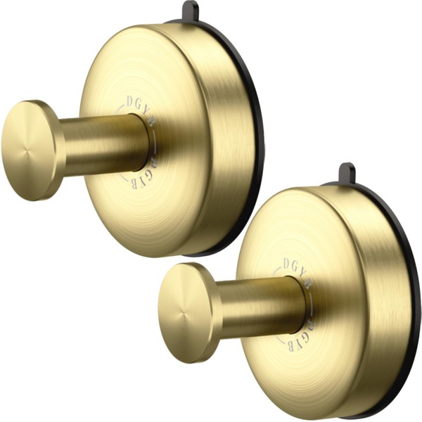 DGYB Suction Cup Hooks for Shower Set of 2 Gold