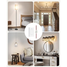 Interruptor de Luz Inalámbrico y Kit de Receptor Sin Cableado con Control Remoto Accesorio de Iluminación para Luces de Techo Ventiladores Lámparas 100M rango, Programable Smart Switch 110V 85-250V