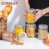 ComSaf Airtight Glass Canister with Lid Set of 6, 25oz