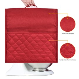 Stand Mixer Dust-proof Cover for KitchenAid Mixer，Multi Pockets for Various Kitchen Appliance Accessories，Water-resistant，Easy Cleaning (Red, Fit for Bowl Lift 5-8 Quart)