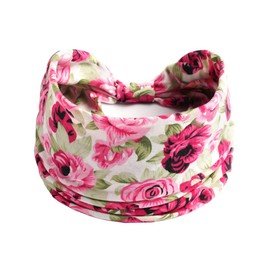 scicent Head Scarfs for Women Vintage Flower Printed Headband Soft Wide Head Scarf Elastic Hairband Bandana Boho Hairbands Hair Accessories 36