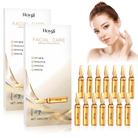 Hyaluronic Serum Ampoules Face, Serum Ampoules for the Face, with Niacinamide and Centella, Ampoule Concentrates, Face Care, Fast Absorbent, Suitable for All Skin Types, Pack of 2