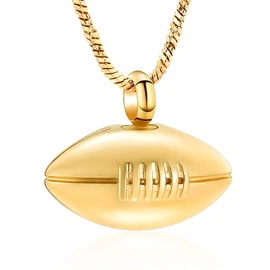 Yinplsmemory Cremation Jewelry Football Memorial Urn Necklace for Ashes Holder Stainless Steel Ashes Keepsake Urn Jewelry for Brother Boyfriend