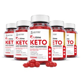 Justified Laboratories (5 Pack) Lifetime Keto ACV Gummies 1000MG with Pomegranate Juice Beet Root B12 300 Gummys