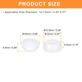 uxcell 18Pcs Silicone Plugs, Rubber Round Snap in Locking Hole Plugs for 12-13mm Hole, Hole Stoppers Waterproof Hole Plug for Metal Tube, Furniture End Caps Inserts, Translucent